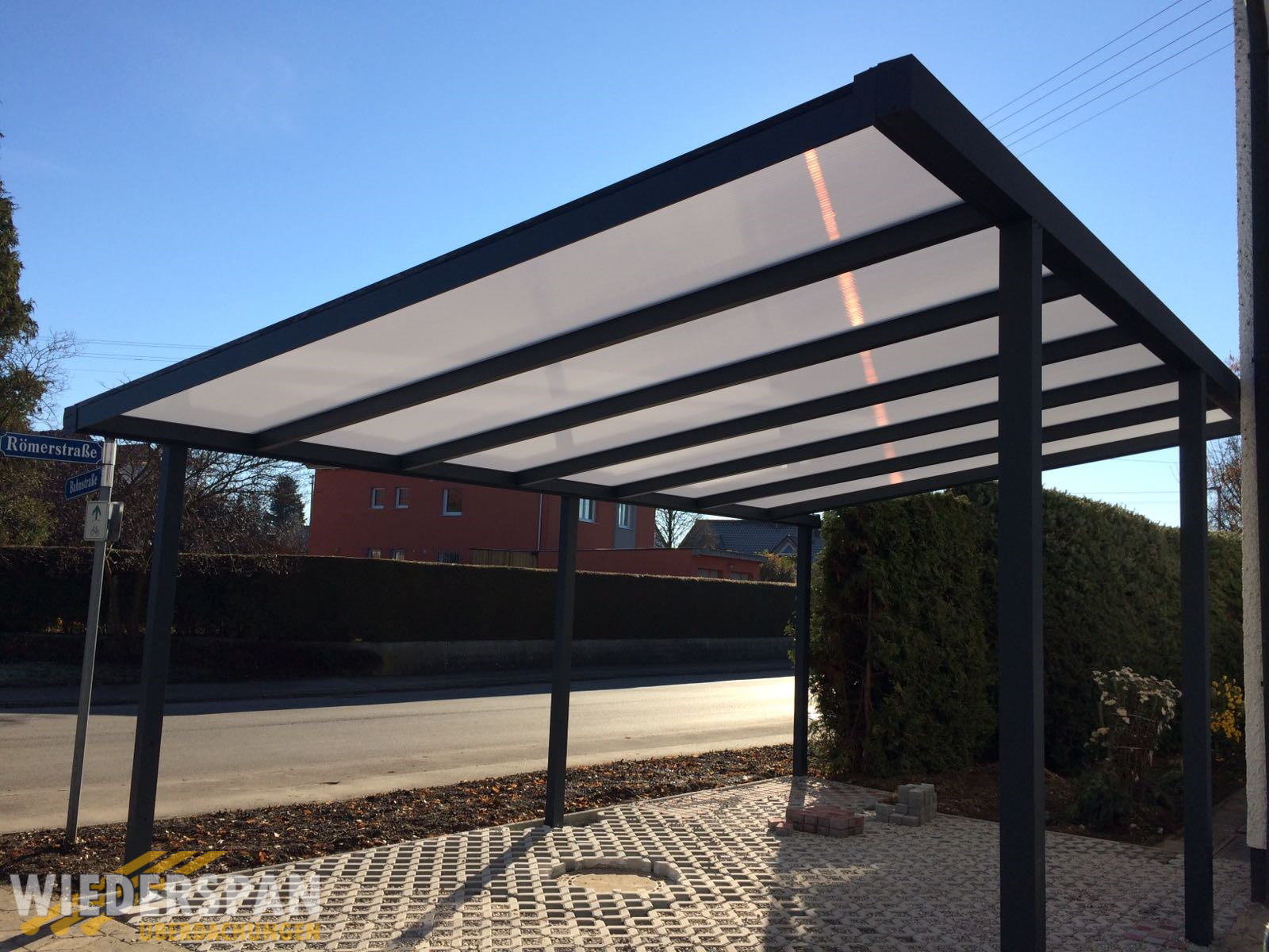 Carport WD200 7 x 3,60 m mit Polycarbonat-Eindeckung opal, Augsburg