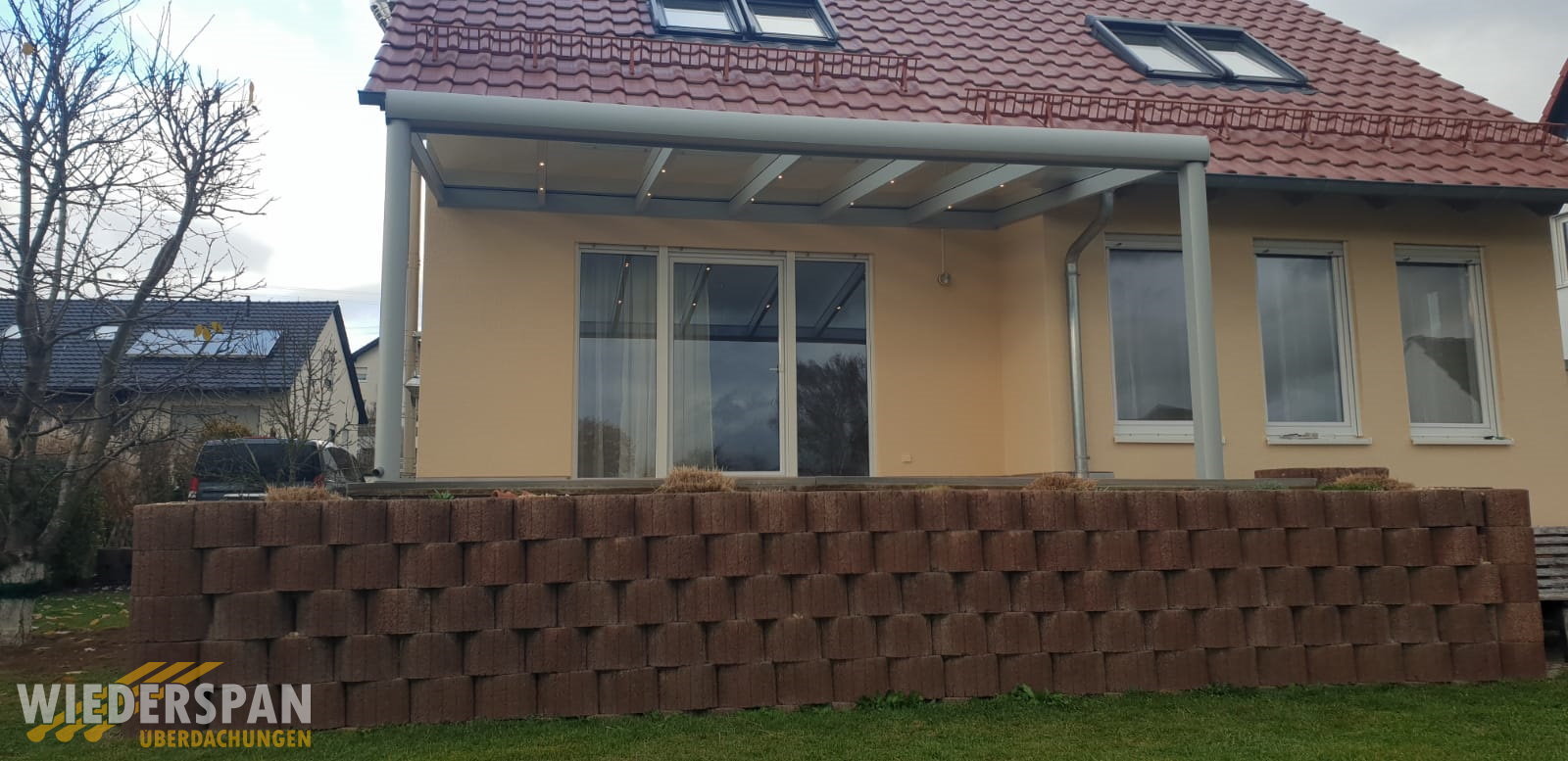 Terrassenüberdachung mit LED-Beleuchtung, 5 x 3,5 m, Ellwangen