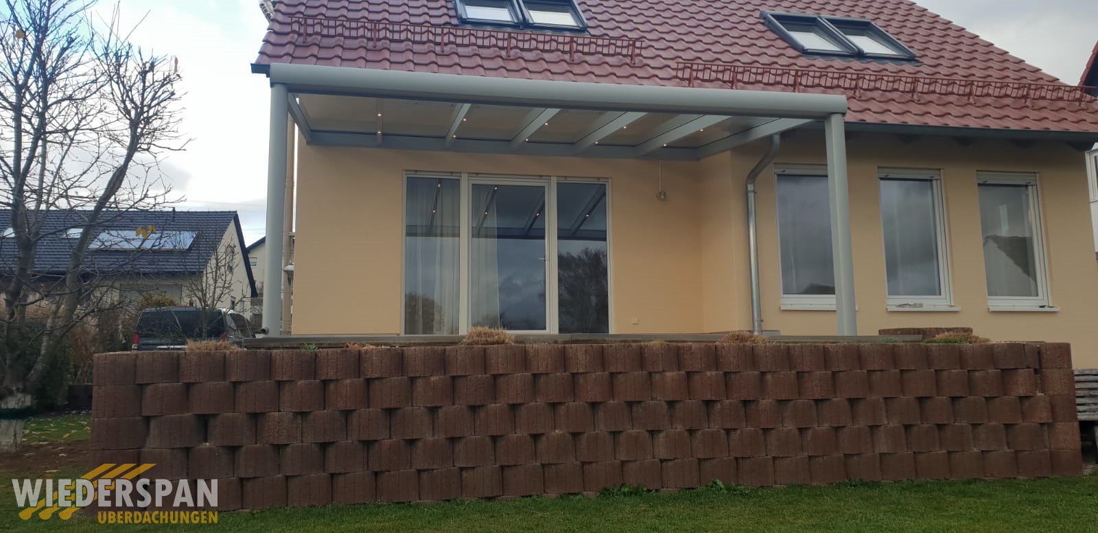 Terrassenüberdachung Vordach Carport Sonnenschutz 4 m x 2 m