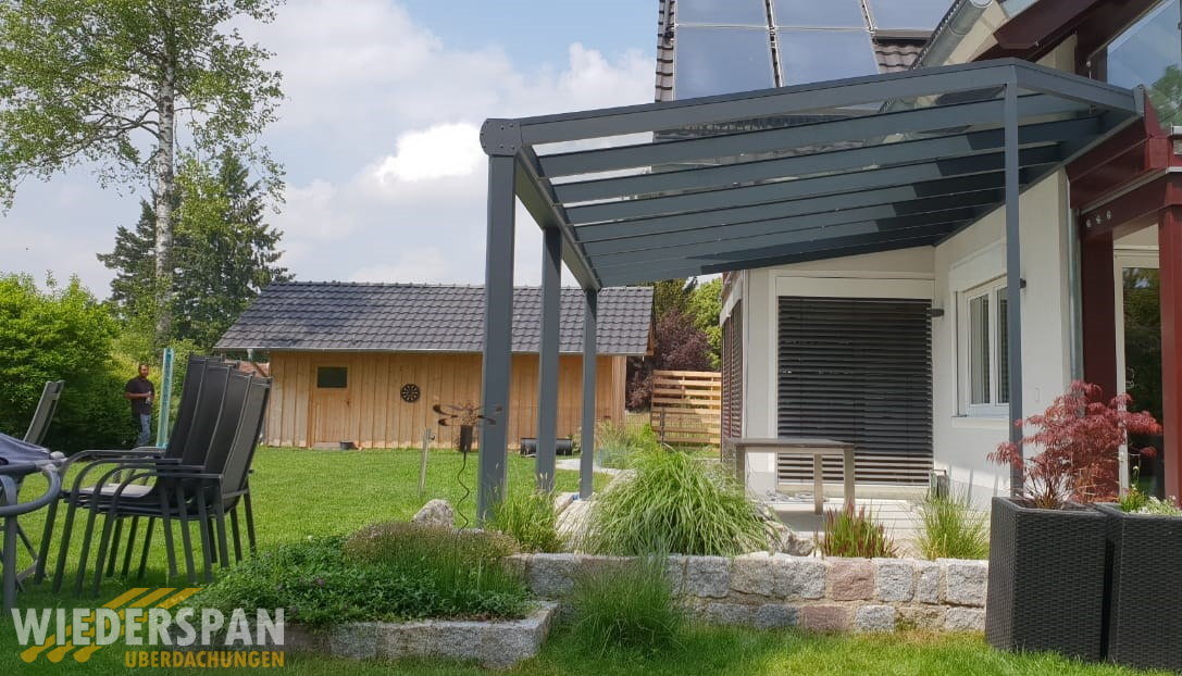 Terrassenüberdachung WD200, Sonderkonstruktion nach Maß, Hörbach